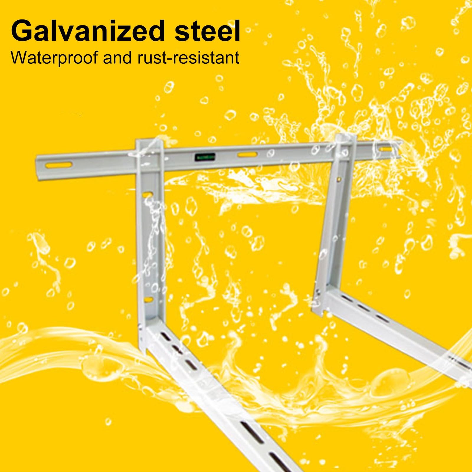 Mini soporte de montaje en pared dividido, soporte de acero galvanizado con barra transversal para aire acondicionado sin conductos y sistemas de bomba de calor