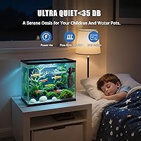 Vista 4 de Aquarium Filter for 5-10 Gallon Tank – Ultra Quiet Submersible Filter Pump, 4W Energy Efficient, Adjustable Flow, Easy to Install, for Freshwater