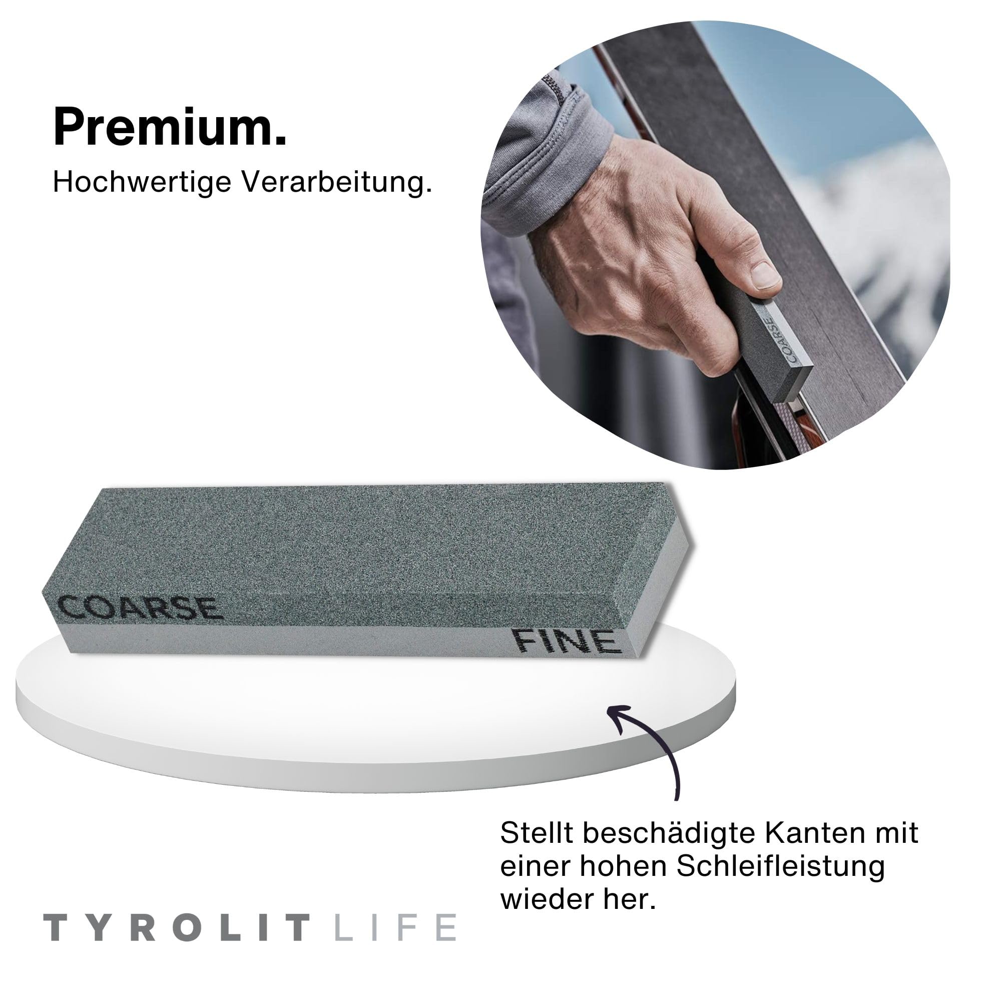 Tyrolit Lima combinata in ceramica Life per alte prestazioni Snow Board e sci – Lima per bordi da sci di alta qualità in ceramica per bordi ristabiliti con precisione – levigatrice bordi per
