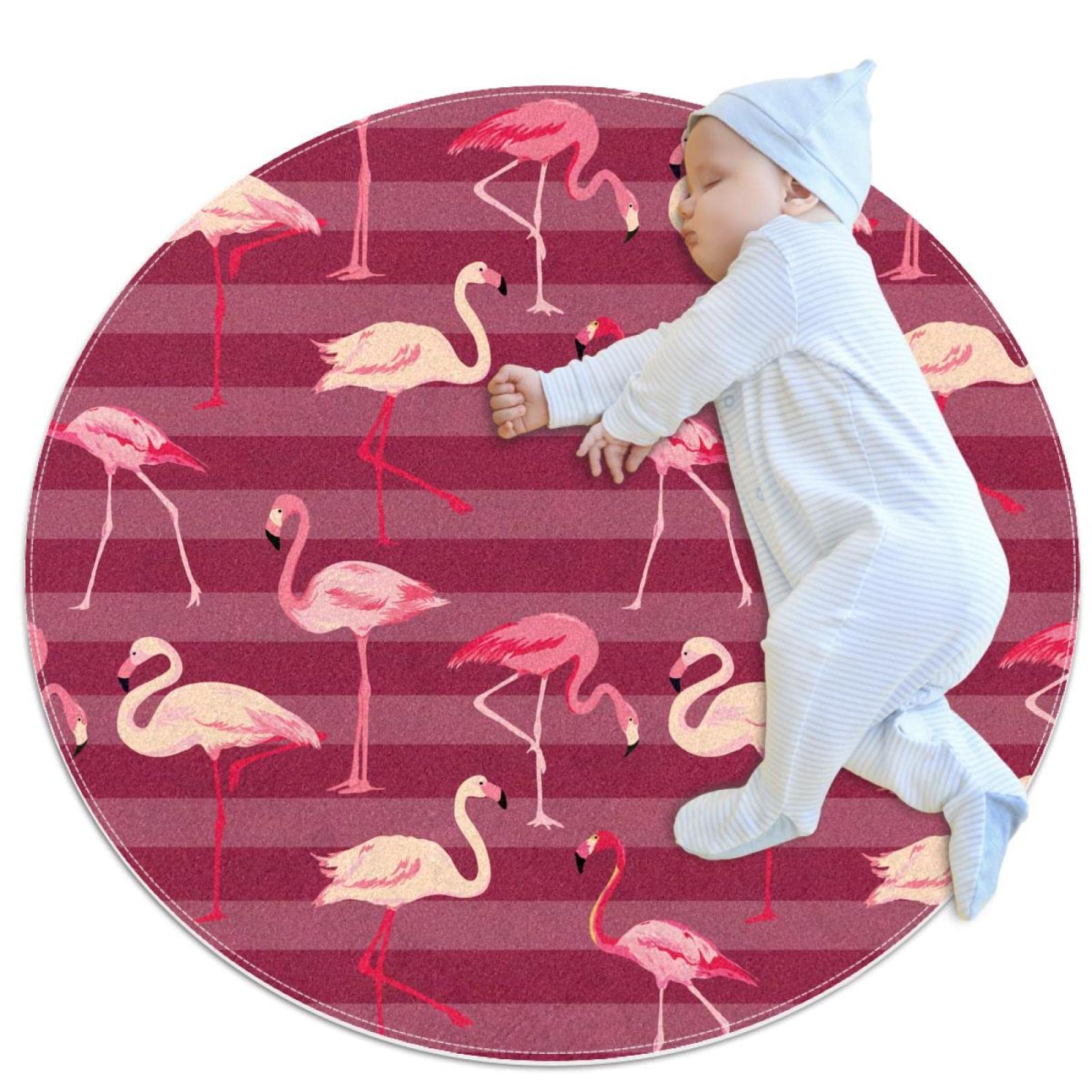 Tapis rond à rayures JDEZ créez un coin lecture cosy dans le salon