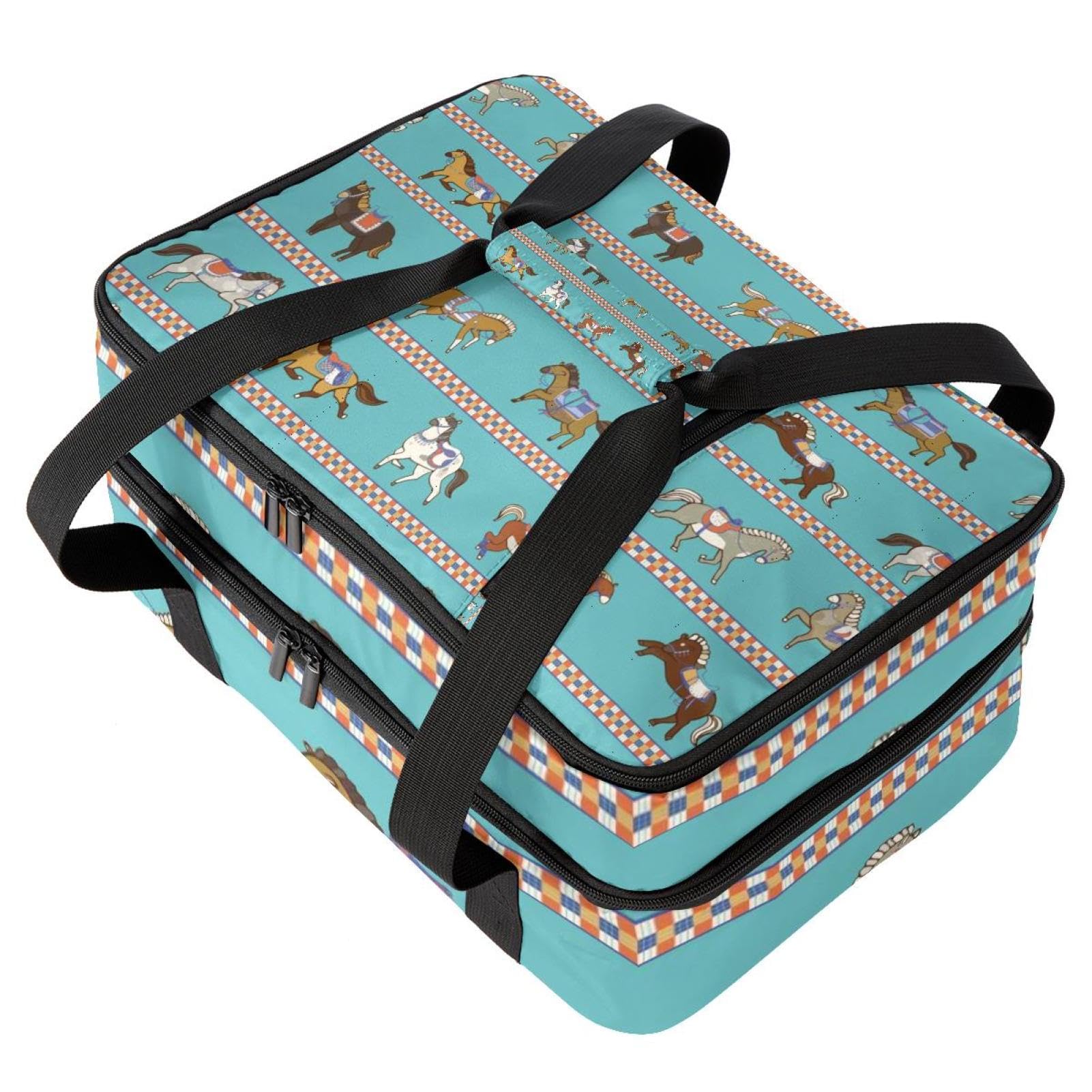 Grand sac à déjeuner isotherme pour homme et femme, double couche, étanche, étanche, réutilisable, sac fourre-tout pour le travail, l'école, le pique-nique, la plage, le camping, les voyages, motif