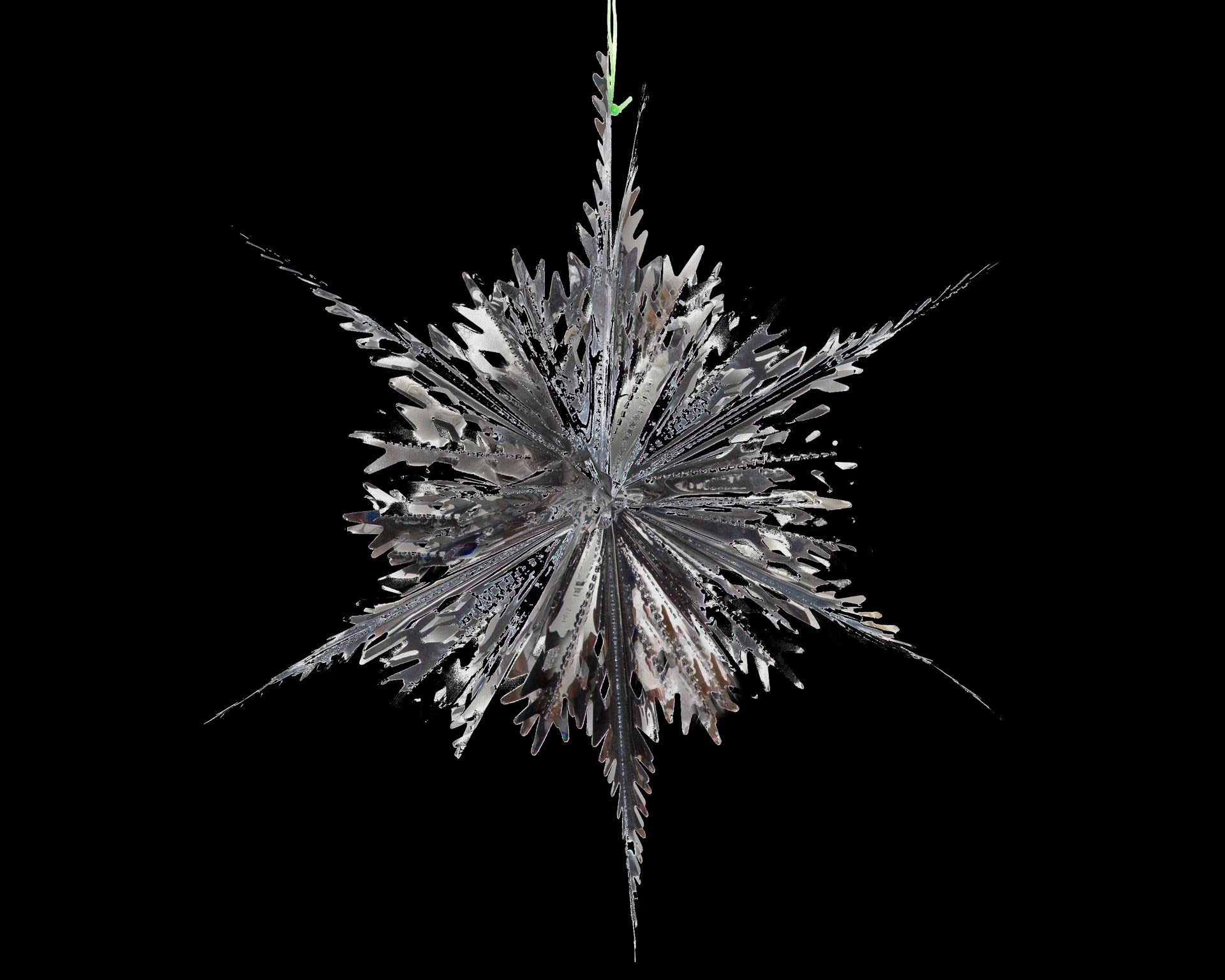 Simply Products Set of 4 40cm Christmas Foil Ceiling Garland Hanging Xmas Decoration, Long Star, Snowflake, Star Ball & Star (Silver) - Image 2