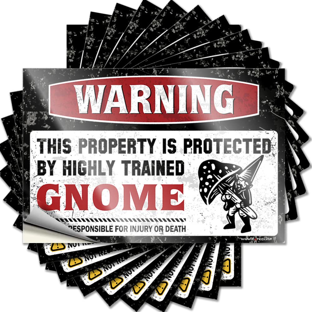 Stickers High Funny Stuff Waterproof - Warning This Property is Protected By A Highly Trained Gnome Bumper Self Adhesive Decal for Girl Use(6X9CM)