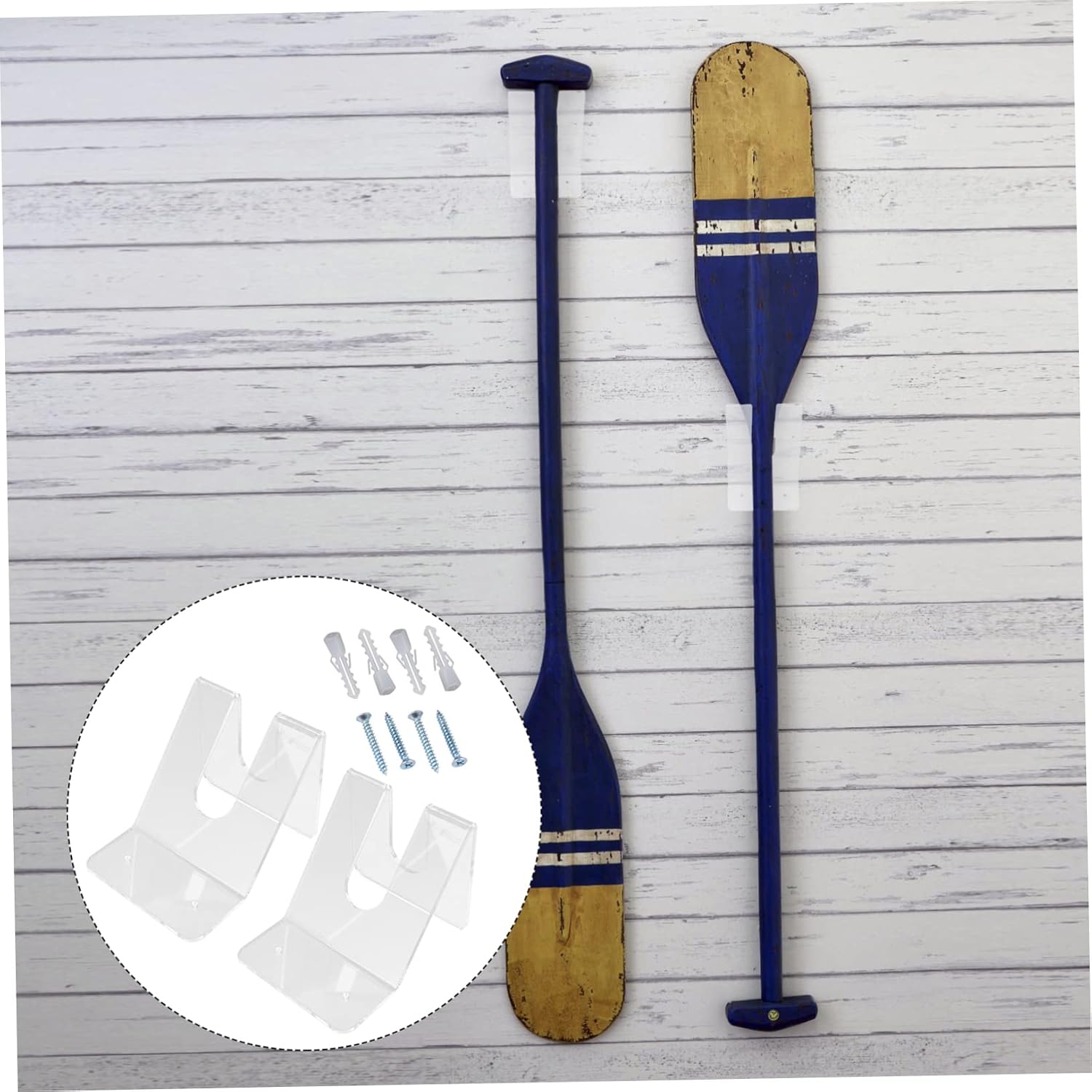 2pcs Kayak Holder Storage Stand for Canoe Paddles Easy Wall Mount Kayak Accessory Space-Saving Design for Home Garage Use