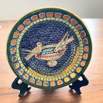 中古　イタリア　ラヴェンナ　モザイク皿 中古 イタリア ラヴェンナ モザイク皿