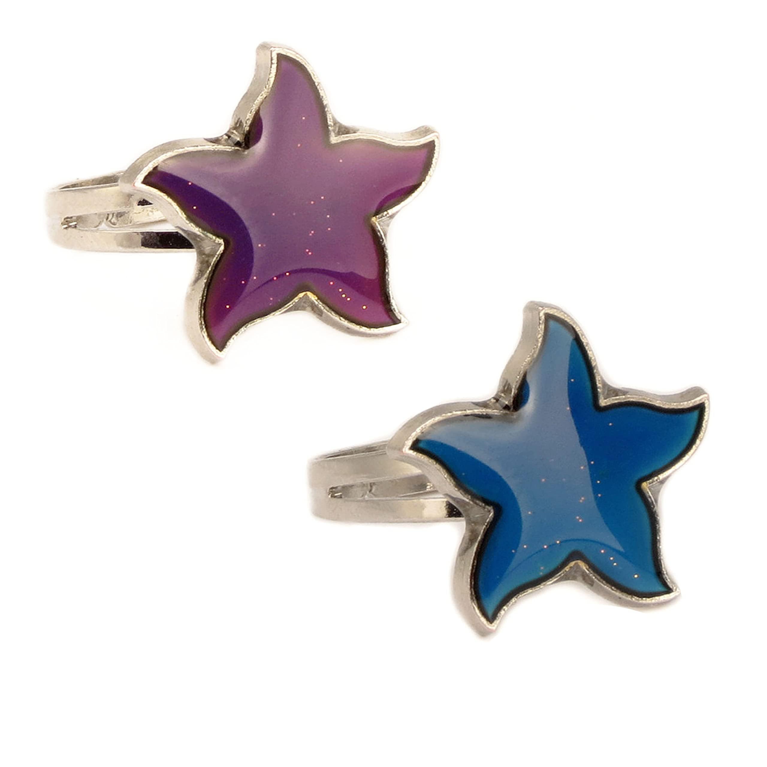 2 PCS Oval Mood Ring Retro Style Adjustable Finger Ring for Lovers Friends-One Size fits All