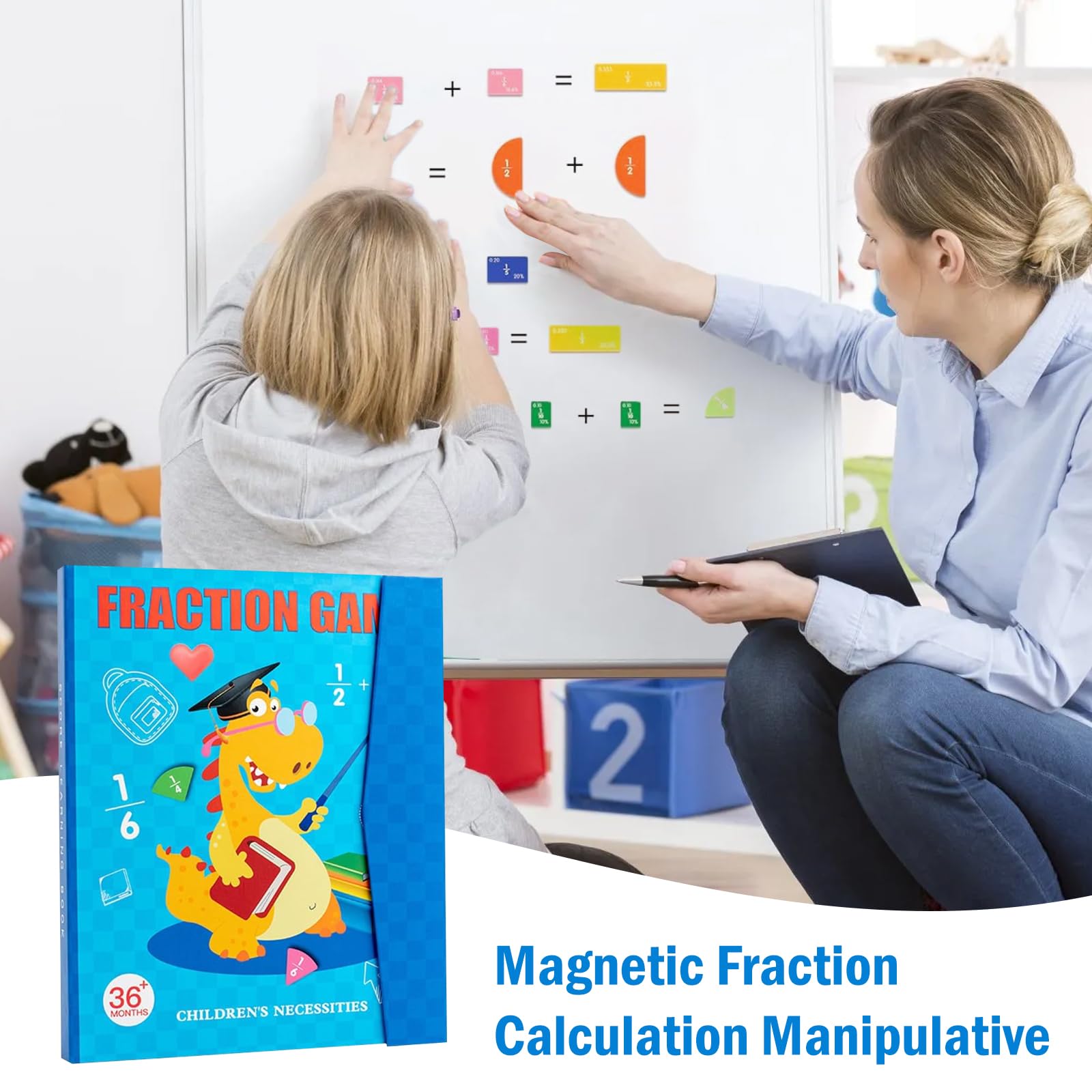 Mathematik Ressourcen,Magnetischer Bruchrechnen Demonstrator Bruchfliesen & Bruchkreise als Bruchlernset Bruchscheiben für den Homeschooling-Unterricht