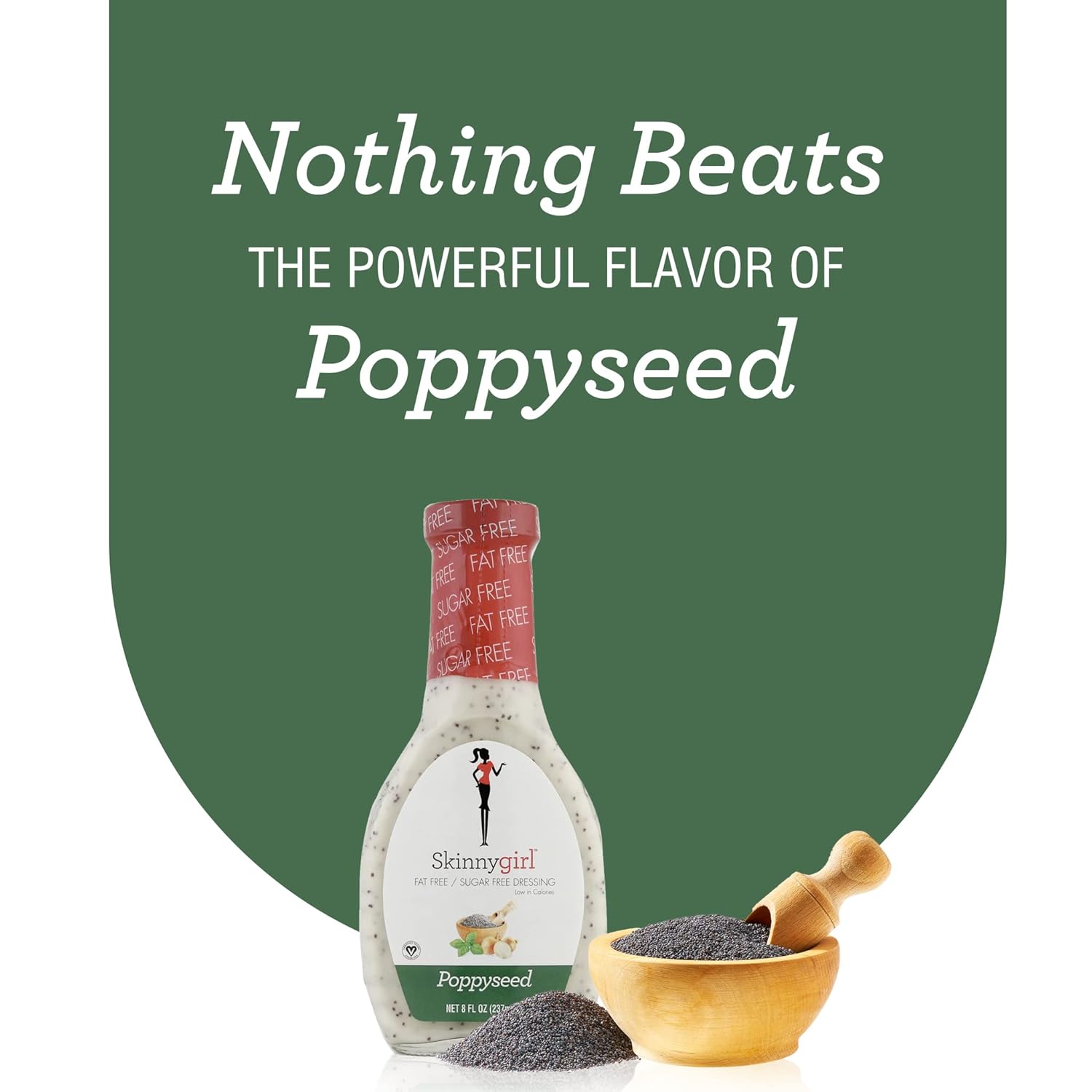 Skinnygirl Fat-Free Salad Dressing, Sugar-Free Poppyseed, 8 Ounce (Pack of 12)
