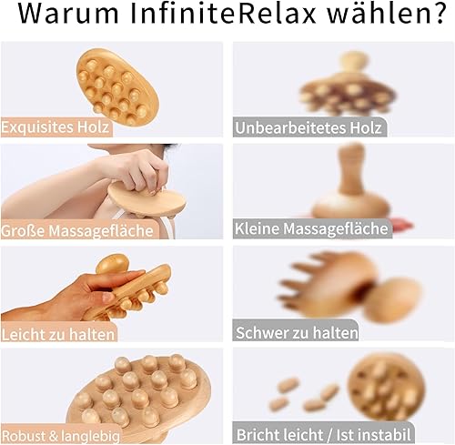 Miniatura 6 de Herramientas de masaje de terapia de madera, rodillo masajeador de celulitis, cepillo de cuerpo de madera, removedor de celulitis, cepillo de