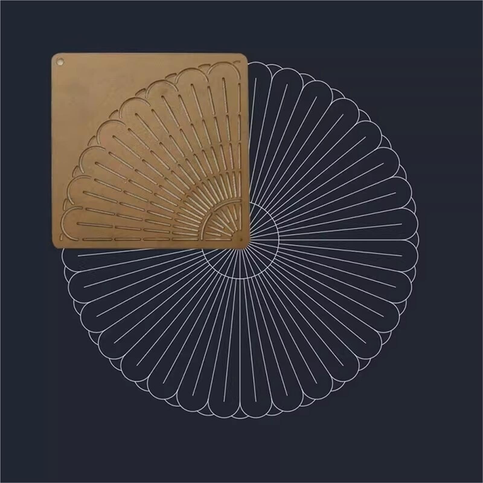 Plantilla De Plantilla Sashiko En Forma De Abanico | For bordado de tela, tallado DIY