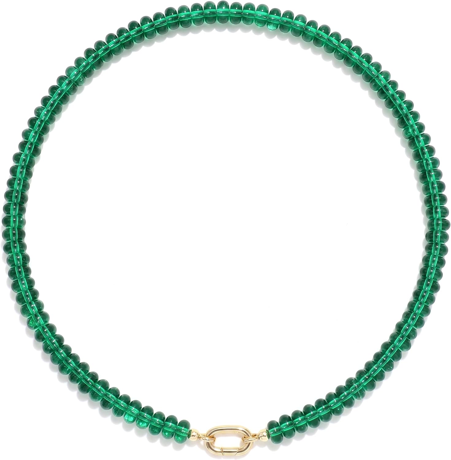 Joya Love Colorful Gemstone Beaded Necklaces For Women Trendy Rainbow Natural Stone Boho Handmade Stainless Steel Waterproof Strand Necklaces Jewelry For Women Gift