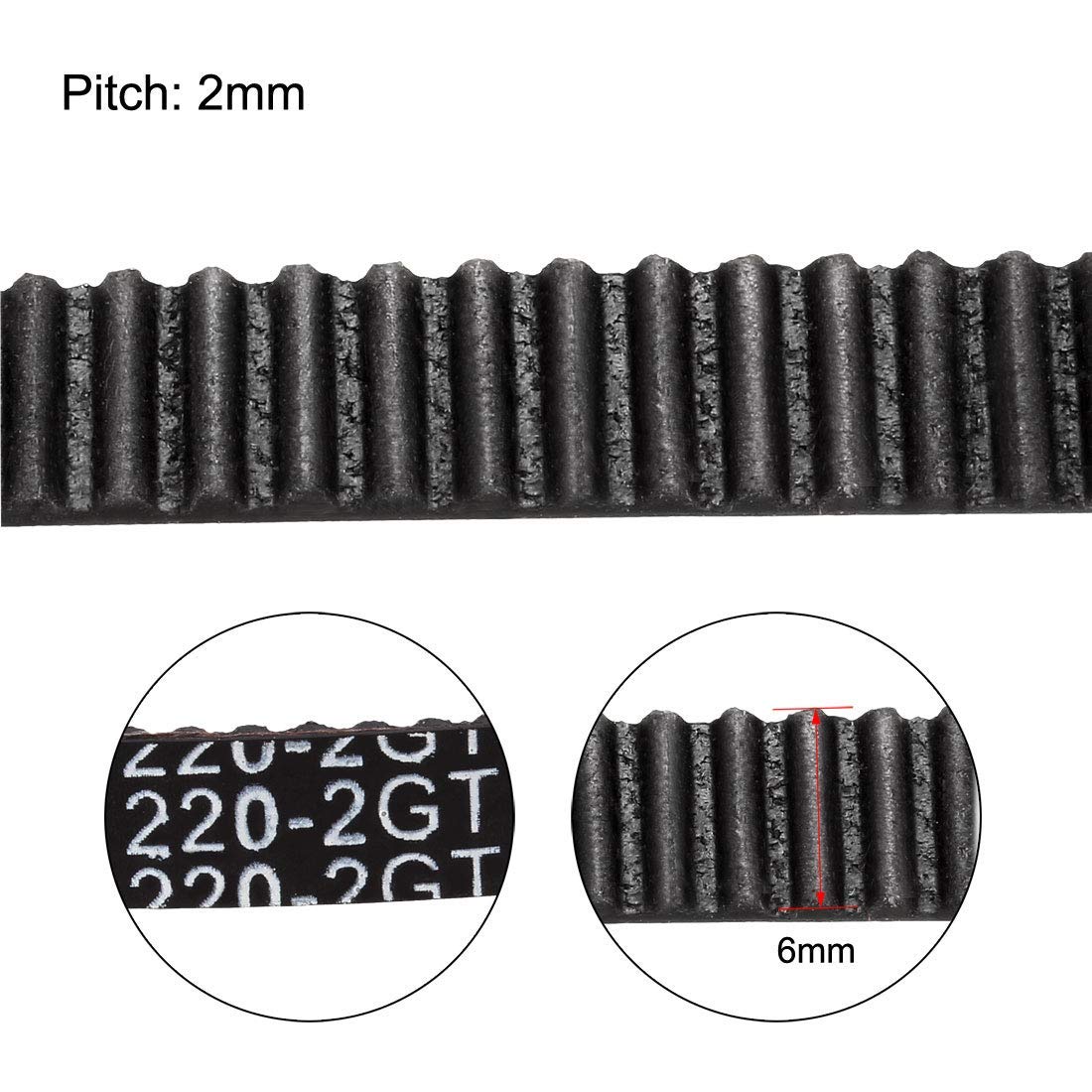 XYZOOM GT2 Zahnriemen 320mm Umfang, 6mm Breite – 2 Stück Geschlossener Riemen Für 3D-Drucker & CNC