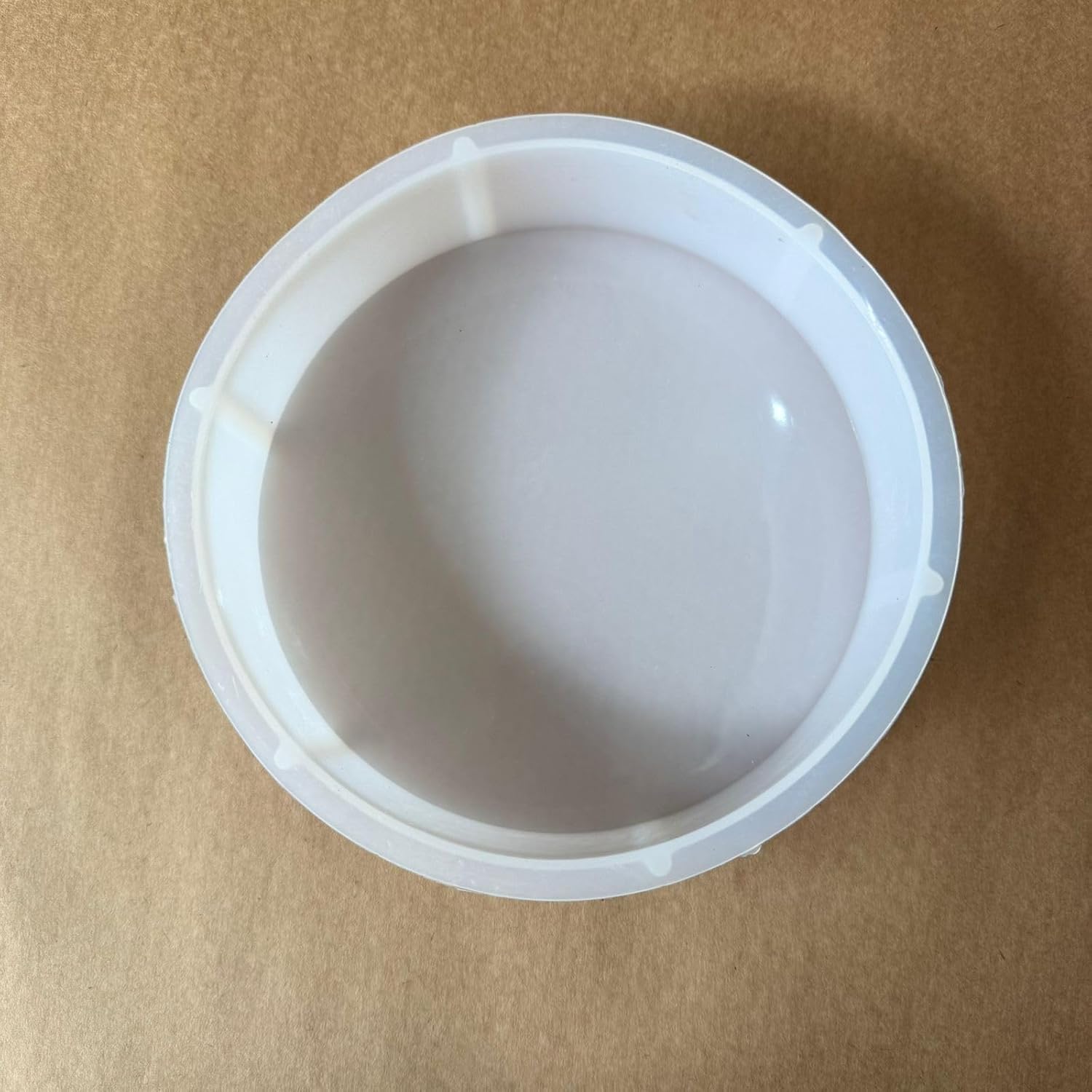 Round Deep Casting Silicone Mould 8” Tray Shape | Epoxy Resin Art Mold | Flower Preservation Tray Mould | Thick Durable Flexible Silicone | White Translucent Finish 50mm Depth-image-10