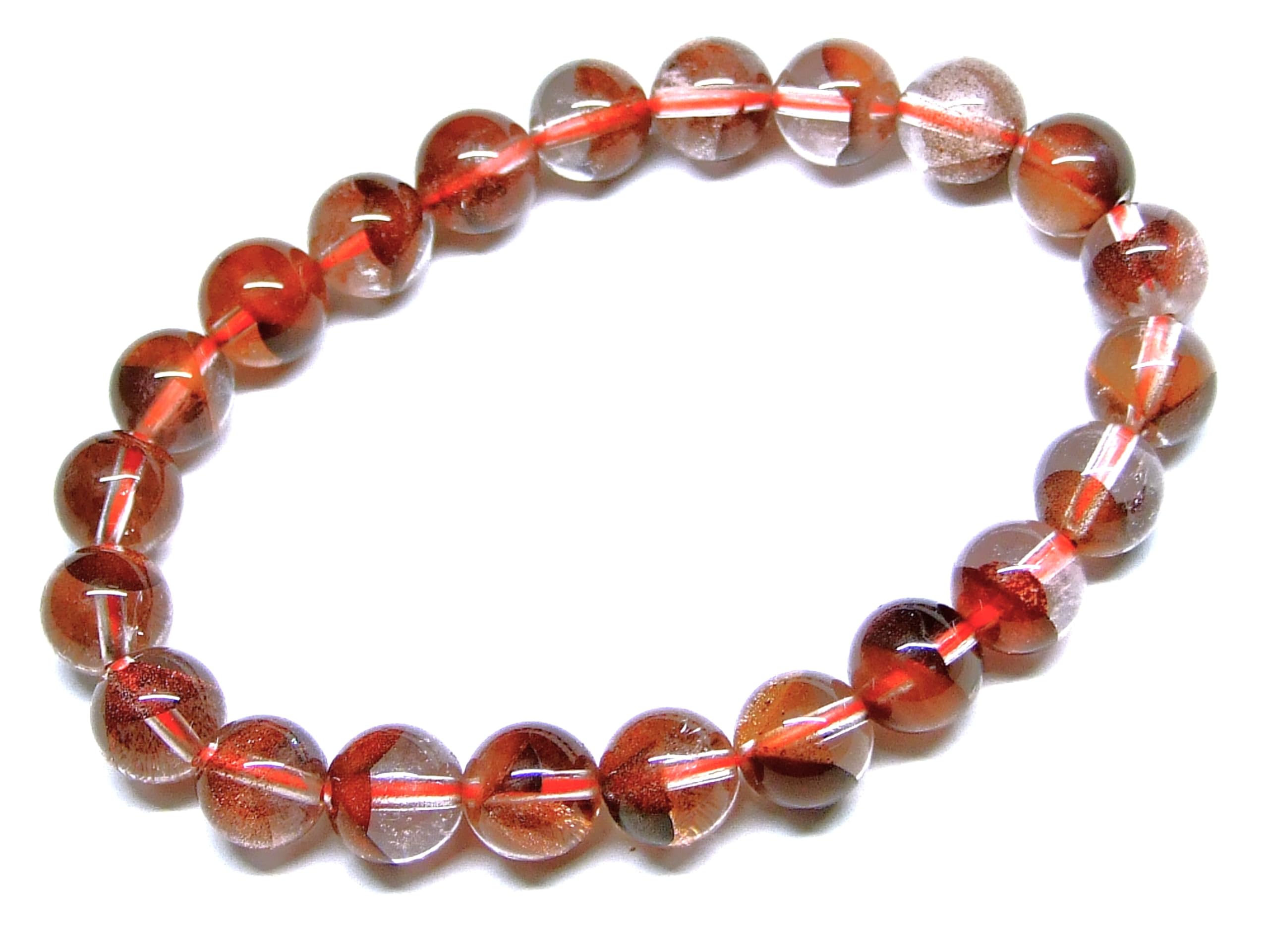 Amazon.co.jp: 65517 レッドファントムクォーツ 水晶 8mm 5A