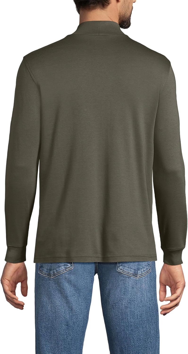 Lands' End Men's American-Grown Supima Cotton Mock Turtleneck Shirt