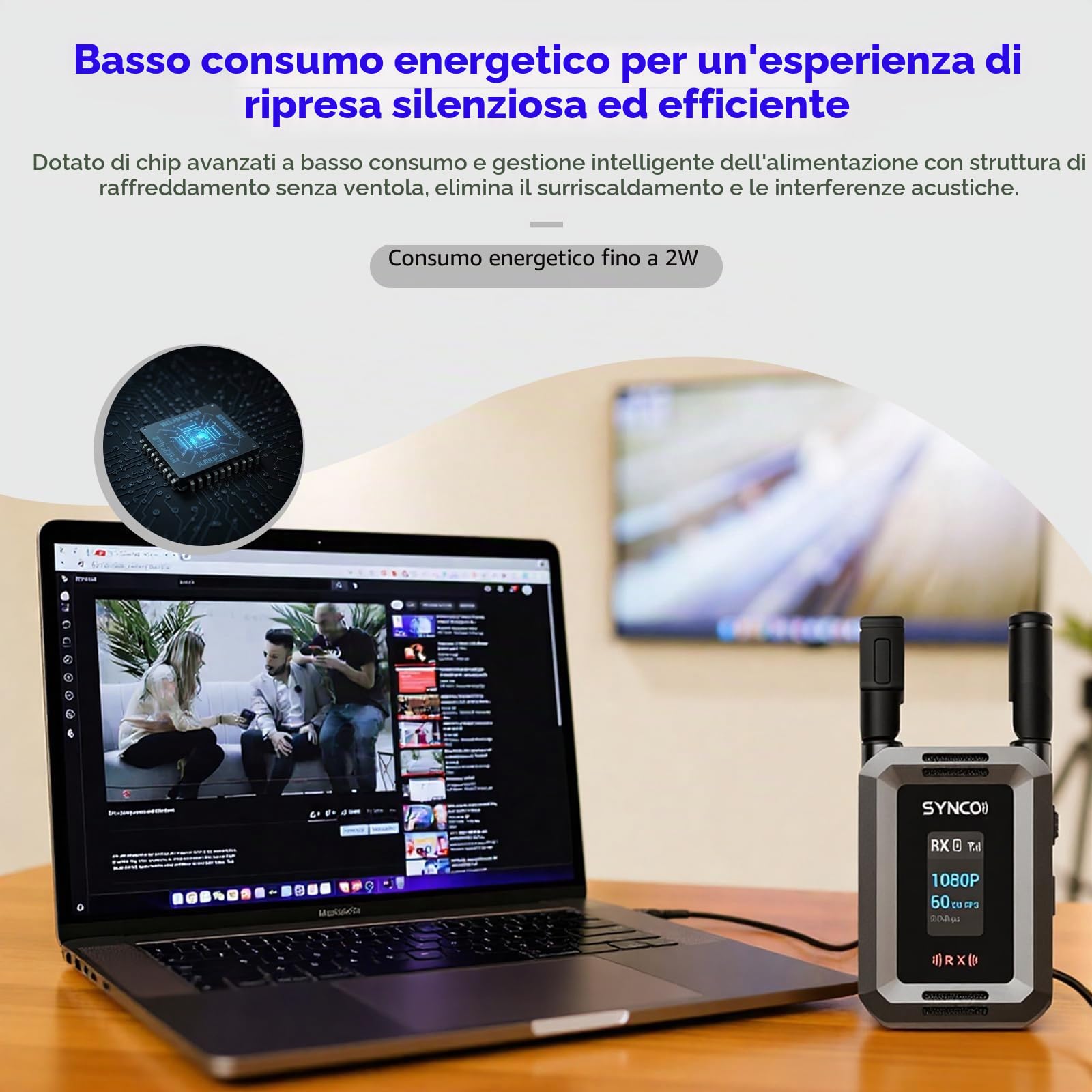 Synco Xvision - Sistema di trasmissione video wireless, trasmettitore e ricevitore HDMI da 300 m HD, 1080p, 60 fps, latenza di 40 ms per il monitoraggio in tempo reale, ideale per streaming live