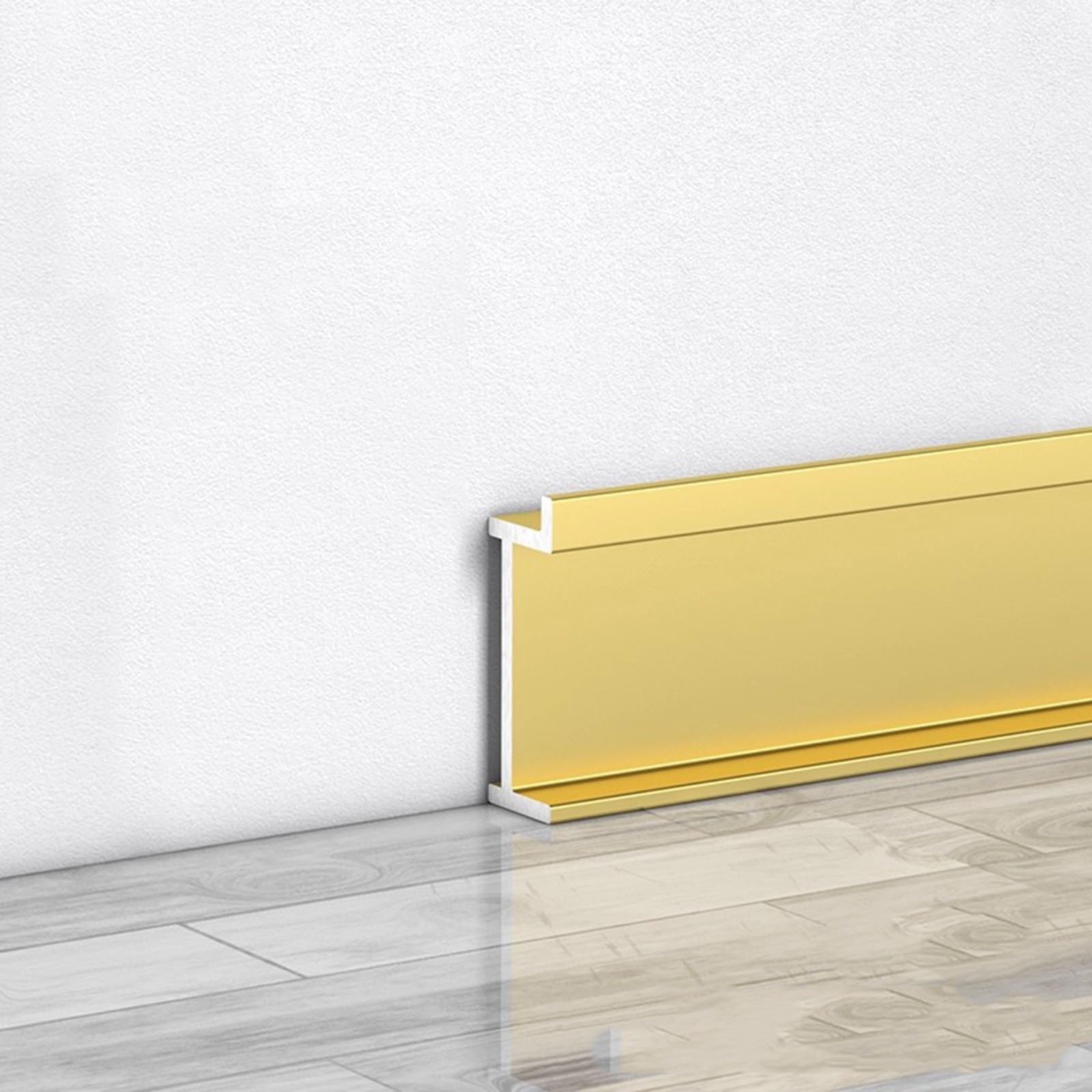 Rivestimento per battiscopa in alluminio, stampaggio a parete da 125 cm, facile da installare, copertura per la riparazione e la decorazione dei bordi del pavimento