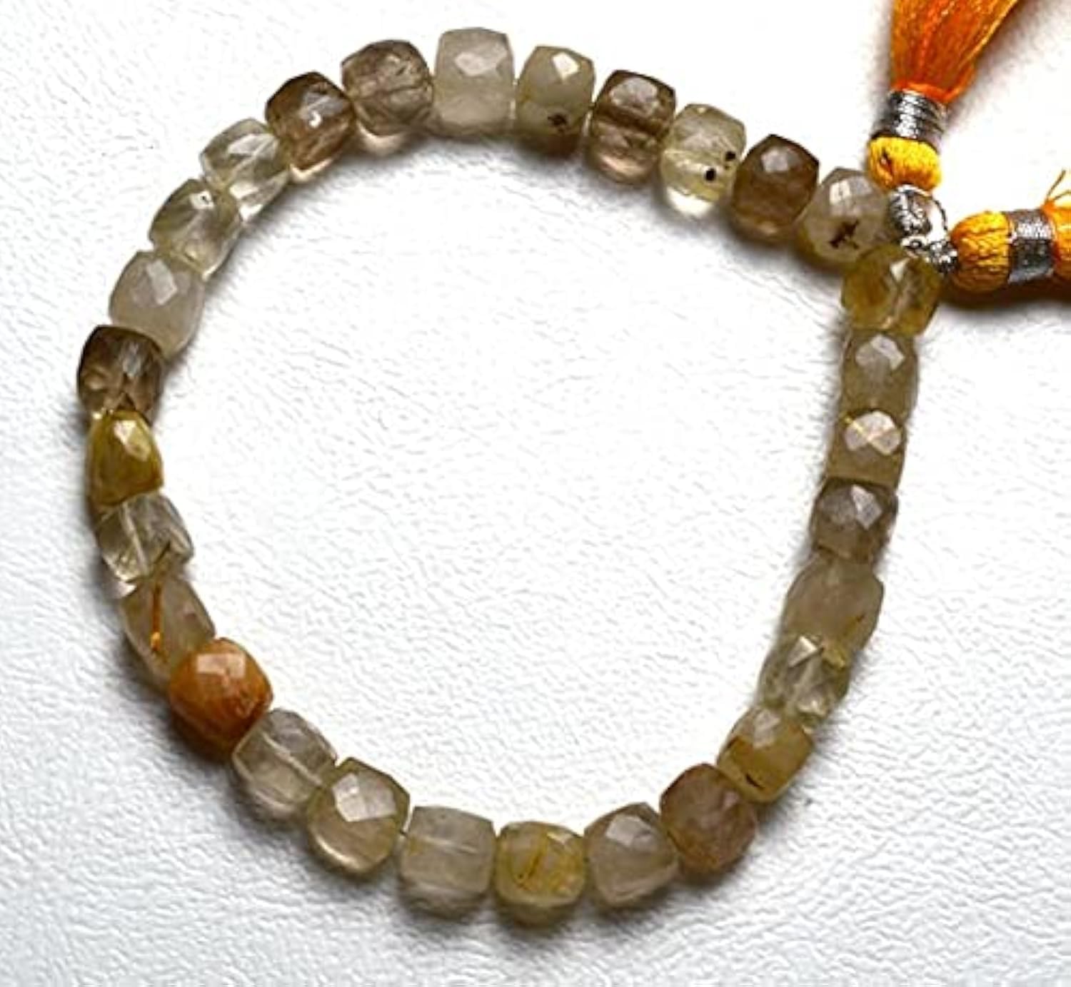 Cubes de quartz rutilé doré LKBEADS pour bijoux d'été
