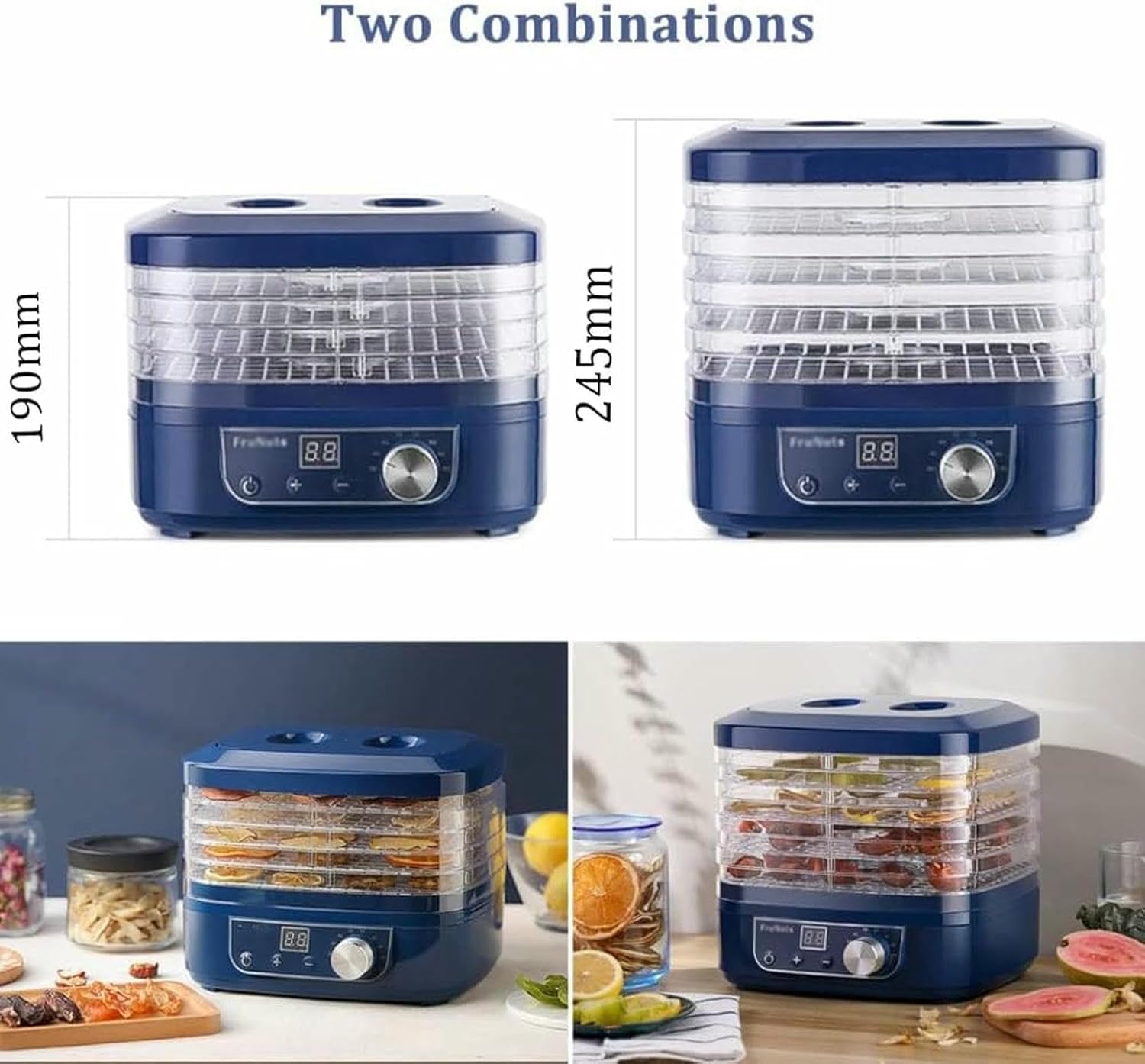 Electric Food Dehydrator 5 Trays, 35 70°C Fruit Dryer For Home Use, Ideal For Jerky, Fruits, Herbs, Veggies & Snacks Mini Pet Snack Dryer Efficient Air Dryer For Food