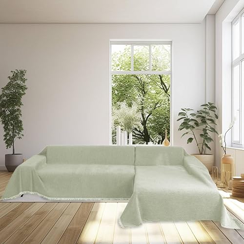 Miniatura 143 de HANDONTIME fundas de sofá beige para sofá, fundas boho de jacquard y corduroy para perros, funda de sofá de felpilla para perros, protector suave