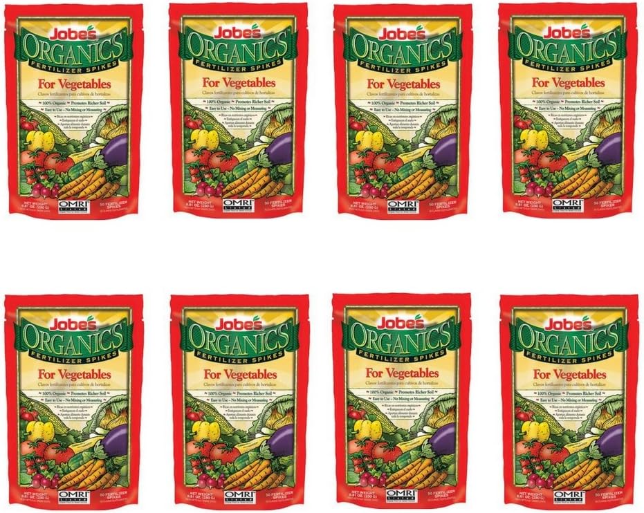 Jobe's 6028 Organic Vegetable Fertilizer Food Spikes, 8 Pack