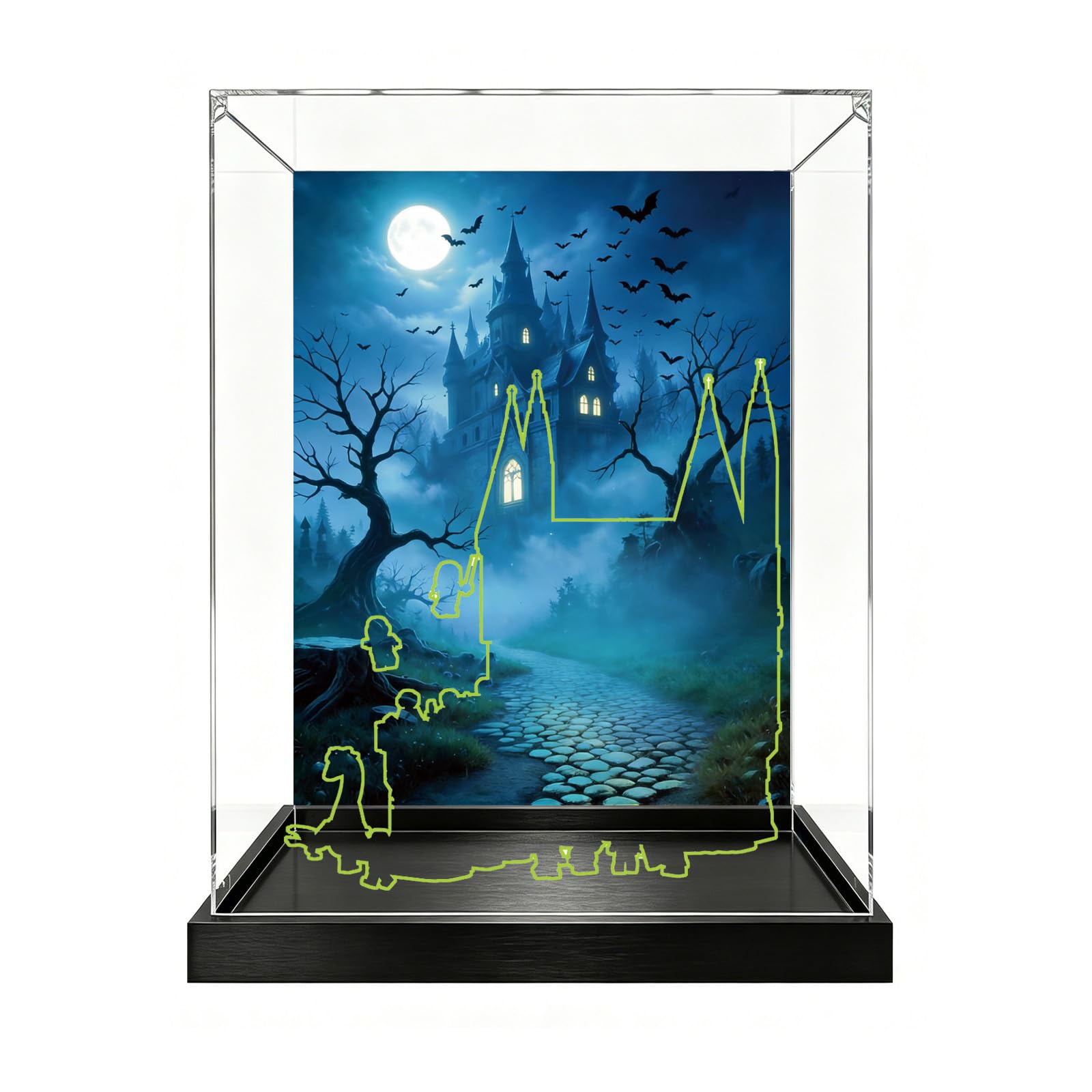 Acrylic Display Case Compatible with Lego 76473 Castle East Wing Model, Dustproof Transparent Storage Box, Compatible with Lego 76473 (Model Not Included) (Background-1)