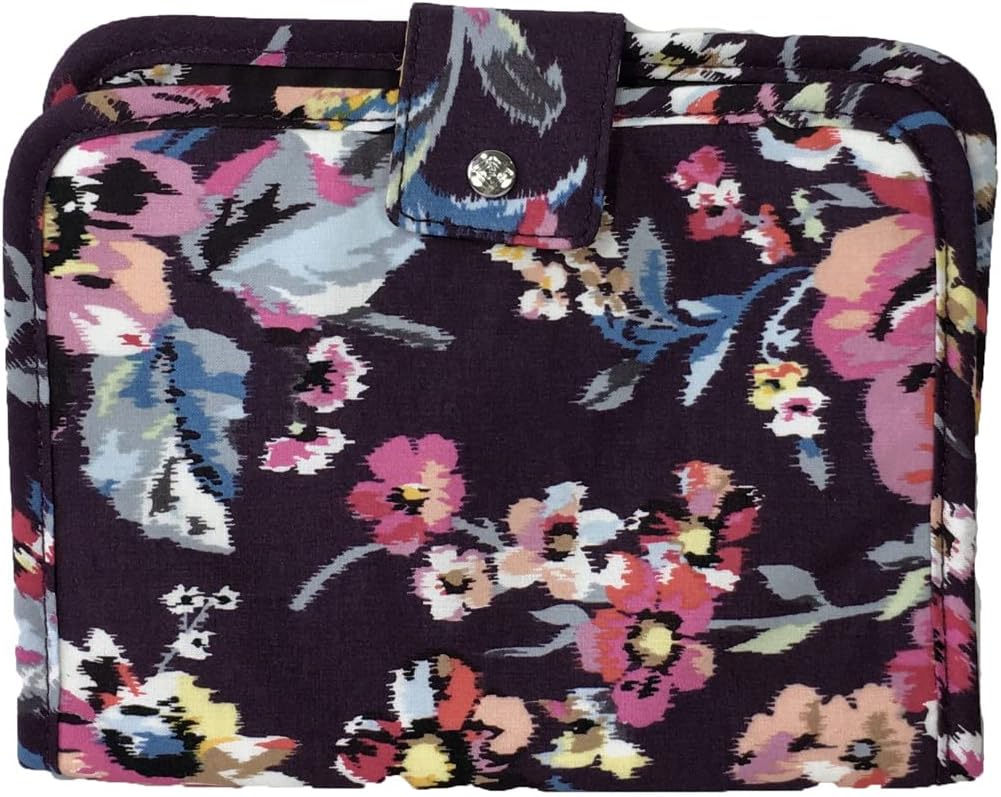 Vera Bradley Iconic Quilted Cotton Makeup Brush Case, Indiana Rose Print, Women's Cosmetic Travel Bag, Large Capacity Organizer