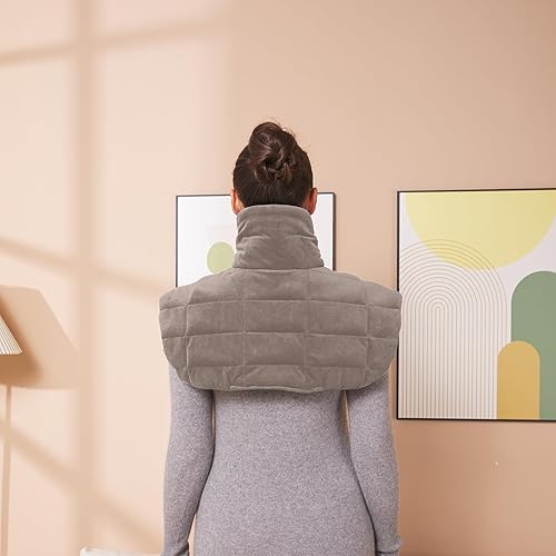 Miniatura 5 de Ambershine - Almohadilla eléctrica con peso, 19 x 24 pulgadas, 2.5 libras, 12 ajustes de temperatura, 4 temporizadores de apagado automático, para