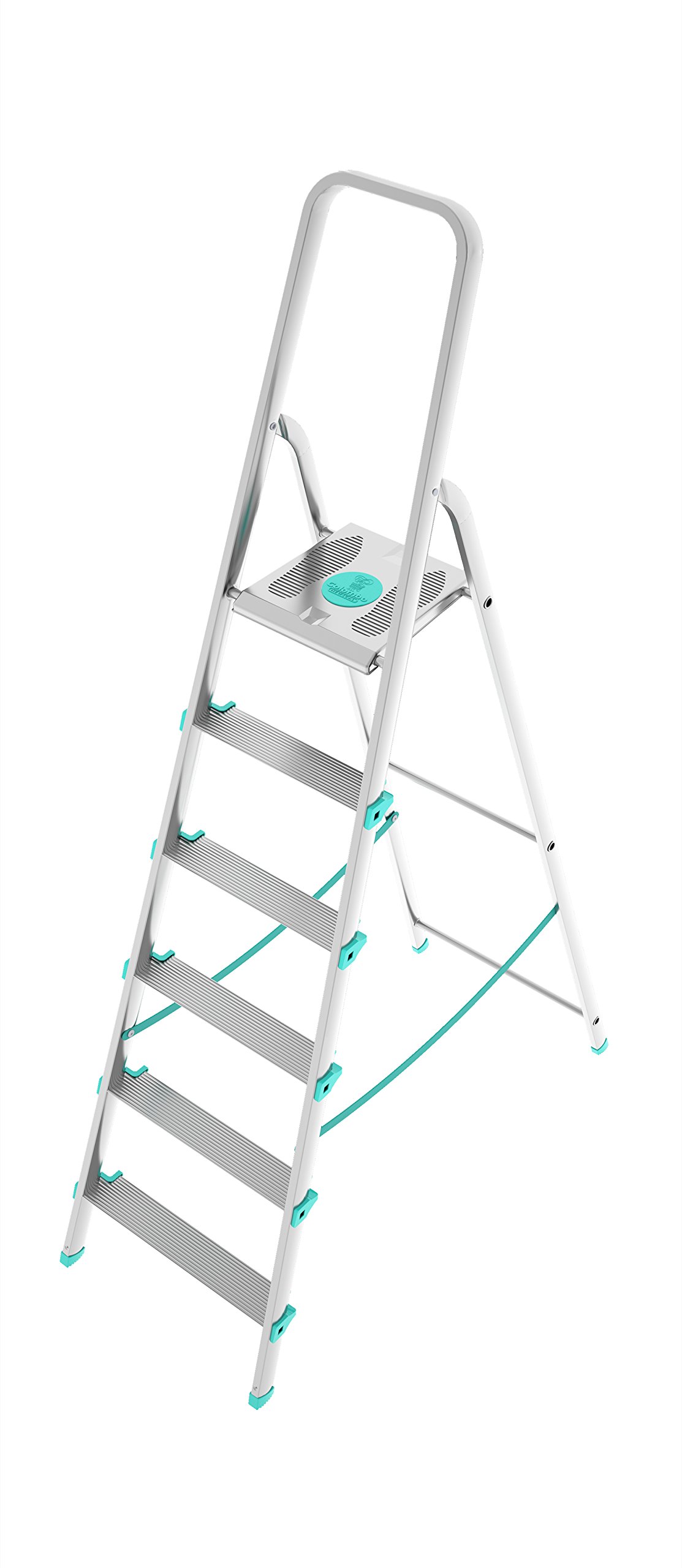 COLOMBO Scala Pieghevole in Alluminio 3/4/5/6/7/8 Gradini – Struttura Robusta con Piattaforma Antiscivolo, Gradini Senza Rivetti, Portata 150Kg – Conforme EN131 TÜV-GS – Made in Italy