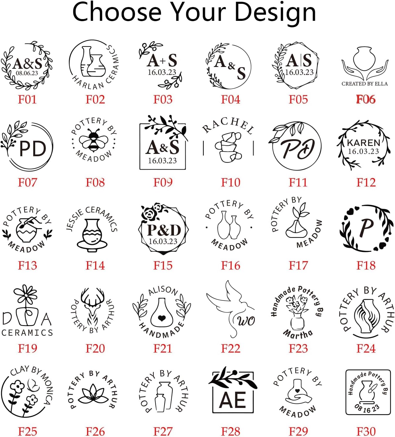 Custom Pottery Stamp for Clay & Soap | Personalized Handmade Stamps with Letter & Logo | Ceramics Tools Gift for Potters & Crafters (3 Inch)