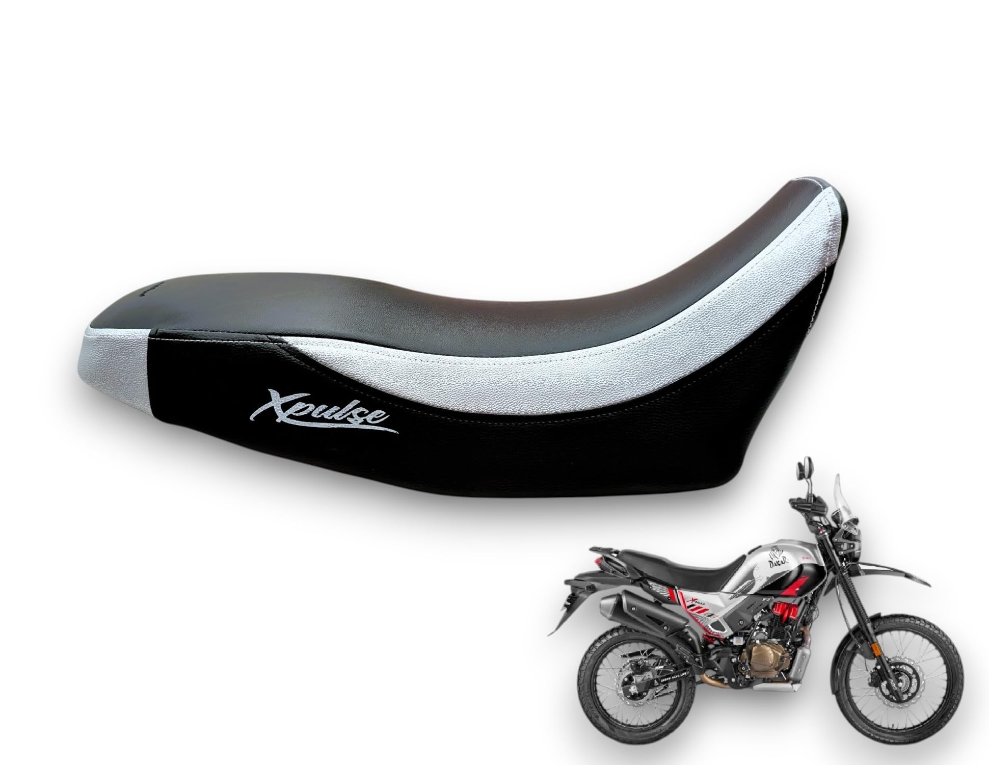 autoleopard X Pulse 200 4V PRO Dakar Edition Gloss Silver Soft Premium Touch,10 MM Cushion Foam,Triple Layer Perfect for Riding Comfort,-image-22