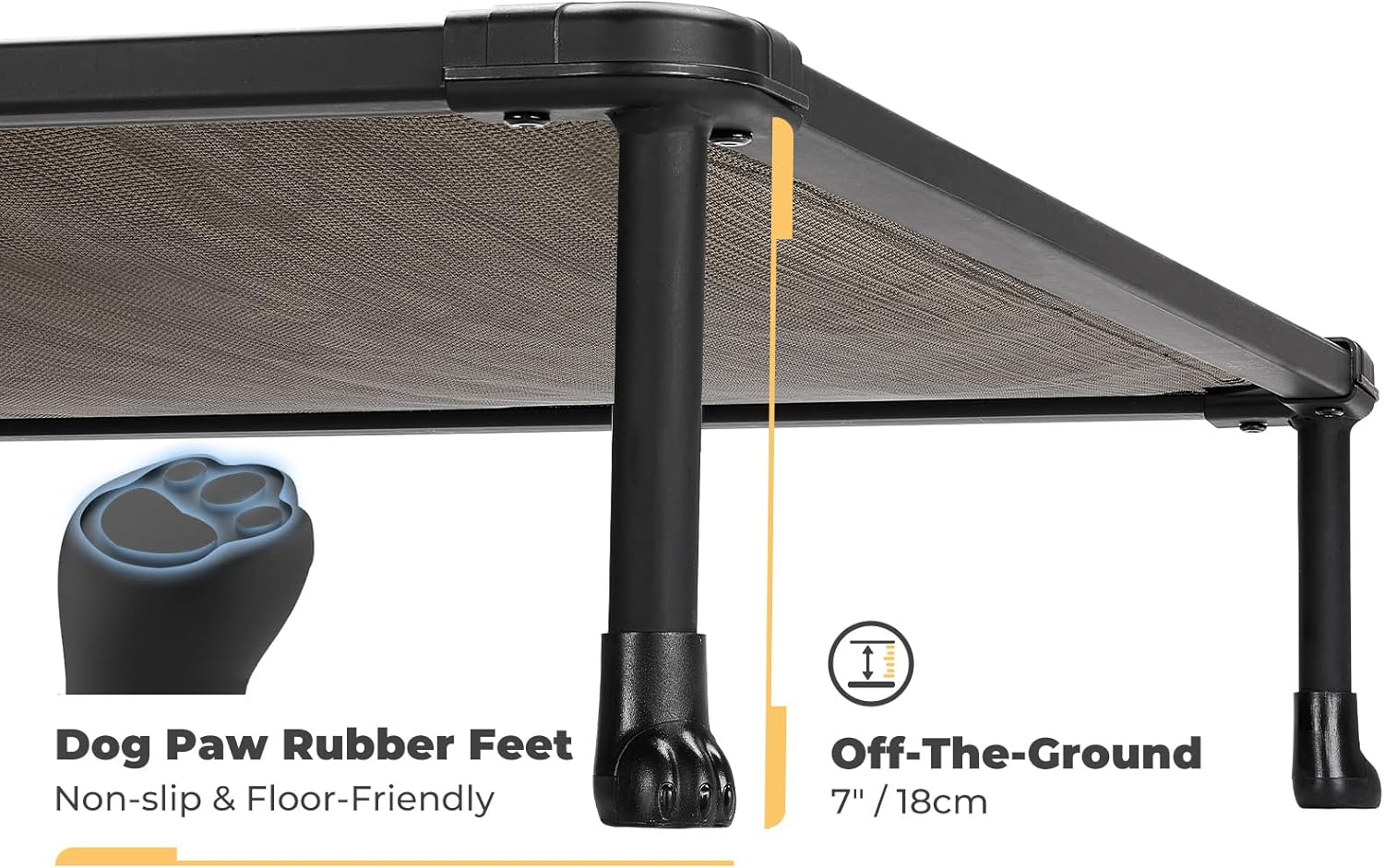 review Veehoo Cooling Outdoor Elevated Dog Bed - Chewproof Raised Dog Cots Bed for Medium Dogs, Washable Pet Platform with Non-Slip Feet for Indoor and Outdoor, Medium, Brown, CWC2203A