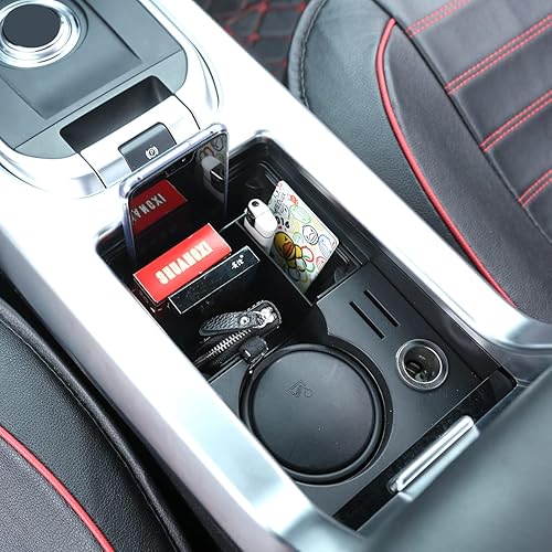 Miniatura 6 de Para Land Rover Discovery Sport 2015 2016 2017 2018 2019 Car Styling Consola central de plástico multifunción Caja de almacenamiento Teléfono