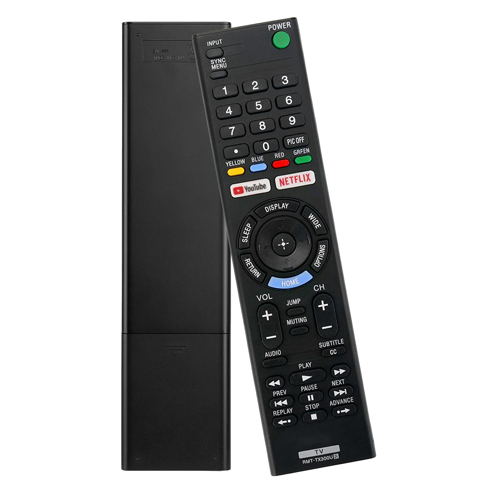 Replacement Remote Control for Sony-TV-Remote Universal Remote for Sony Smart TVs and Sony Bravia TVs for All Sony LED UHD LCD HD Google TVs RMT-TX300U RMT-TX100U Remote with YouTube,Netflix Buttons