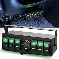 Vista 11 de Nilight Caja de interruptor basculante de 4 cuadrillas 12V SPST ON Off Interruptores de palanca PD tipo C y QC 3.0 USB Sockcet Voltímetro Luz LED
