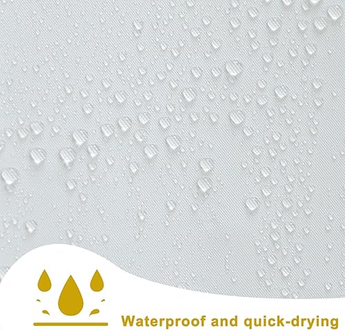 Miniatura 7 de YISURE Cortina de ducha sin gancho blanca, forro de cortina de ducha de plástico PEVA impermeable resistente para baño, sin gancho, 72x74 pulgadas