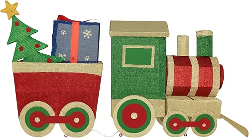 Miniatura 9 de MUPATER Juego de tren de Navidad de 5 pies para decoración al aire libre, kit de tren de patio con 170 luces LED para interiores, Navidad, fiestas,