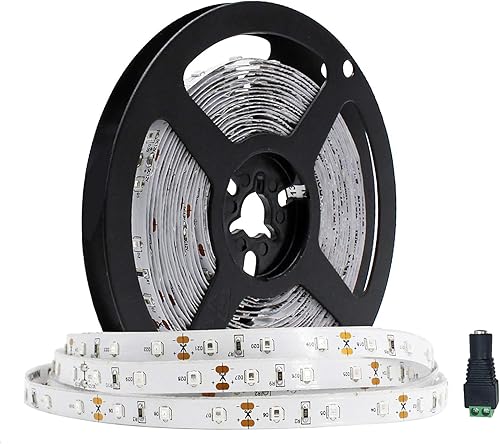 5M/16.4ft SMD3528 300LEDs infrarrojo cercano 850nm NIR solo chip DC12V 24W flexible IR LED tiras de luz no impermeable 0.315 in ancho 60LEDs/M