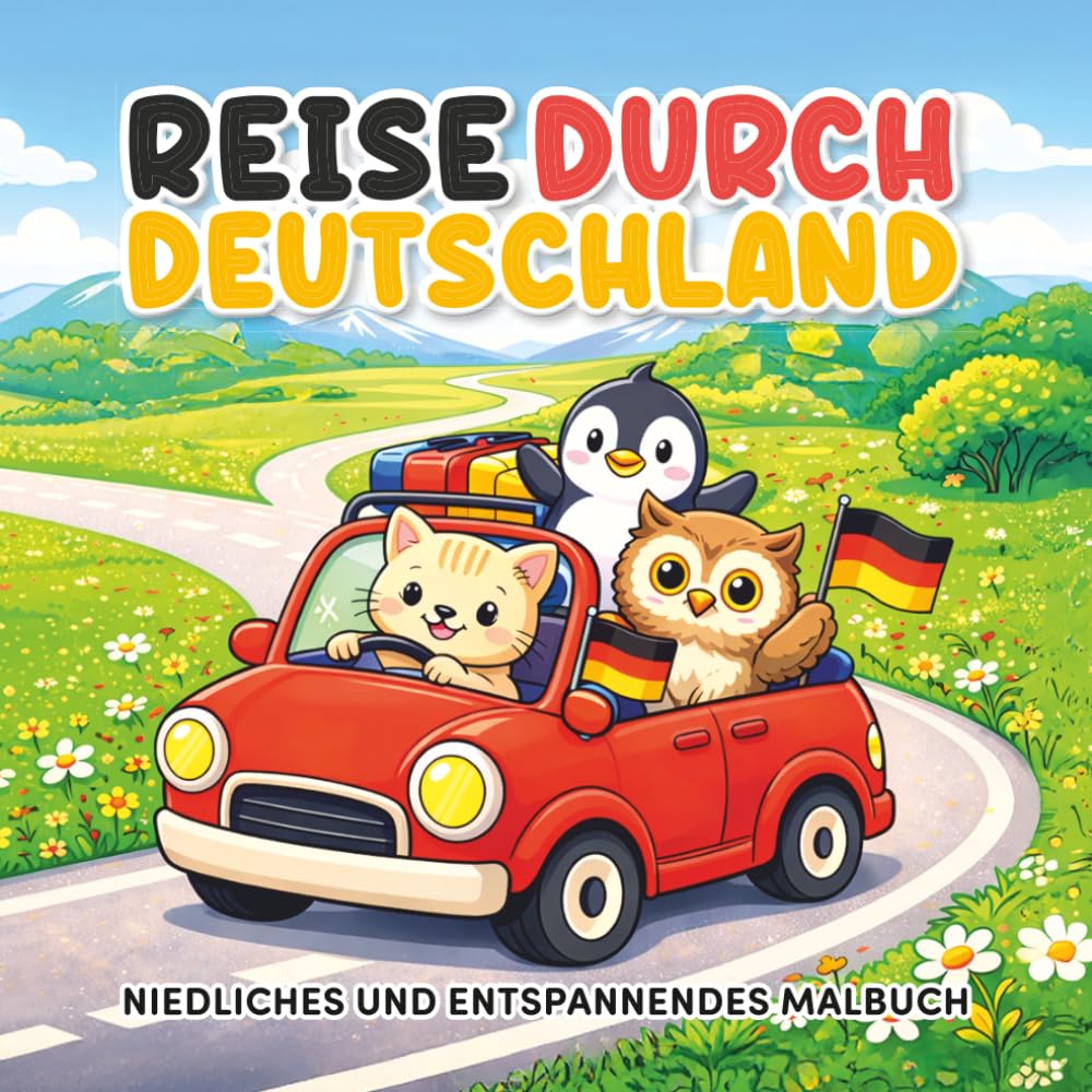 Reise durch Deutschland – Cozy Hygge Malbuch Für Jugendliche und Erwachsene | Entspannende Motive mit Städten, Landschaften und Sehenswürdigkeiten