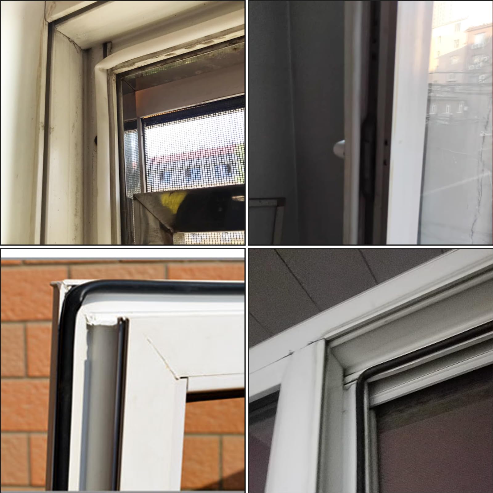 Guarnizione per finestra tipo O, 10 m, guarnizione per porta, balcone, lucernario, parabrezza, finestra in plastica (bianco, 9 mm), WEISS-9MM