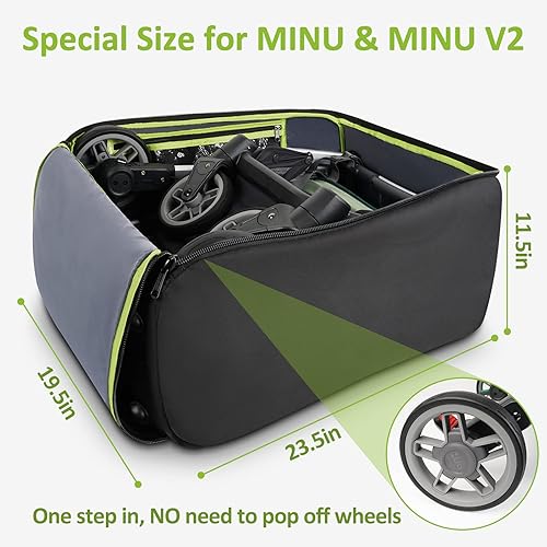 Miniatura 2 de YOREPEK Cybex Aton 2 - Bolsa acolchada para cochecito de viaje en avión compatible con UPPAbaby MINU V2 y MINU, bolsa de viaje para asiento de