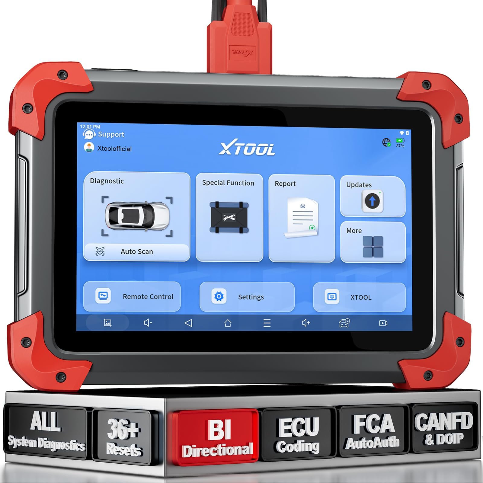 XtoolD7 Bidirectional OBD2 Scanner: 2025 Scan Tool with ECU Coding, All System Car Scanner Diagnostic Tool, 36+ Resets, Injector Coding, Throttle Relearn, Crank Sensor Relearn, FCA, CANFD & DoIP