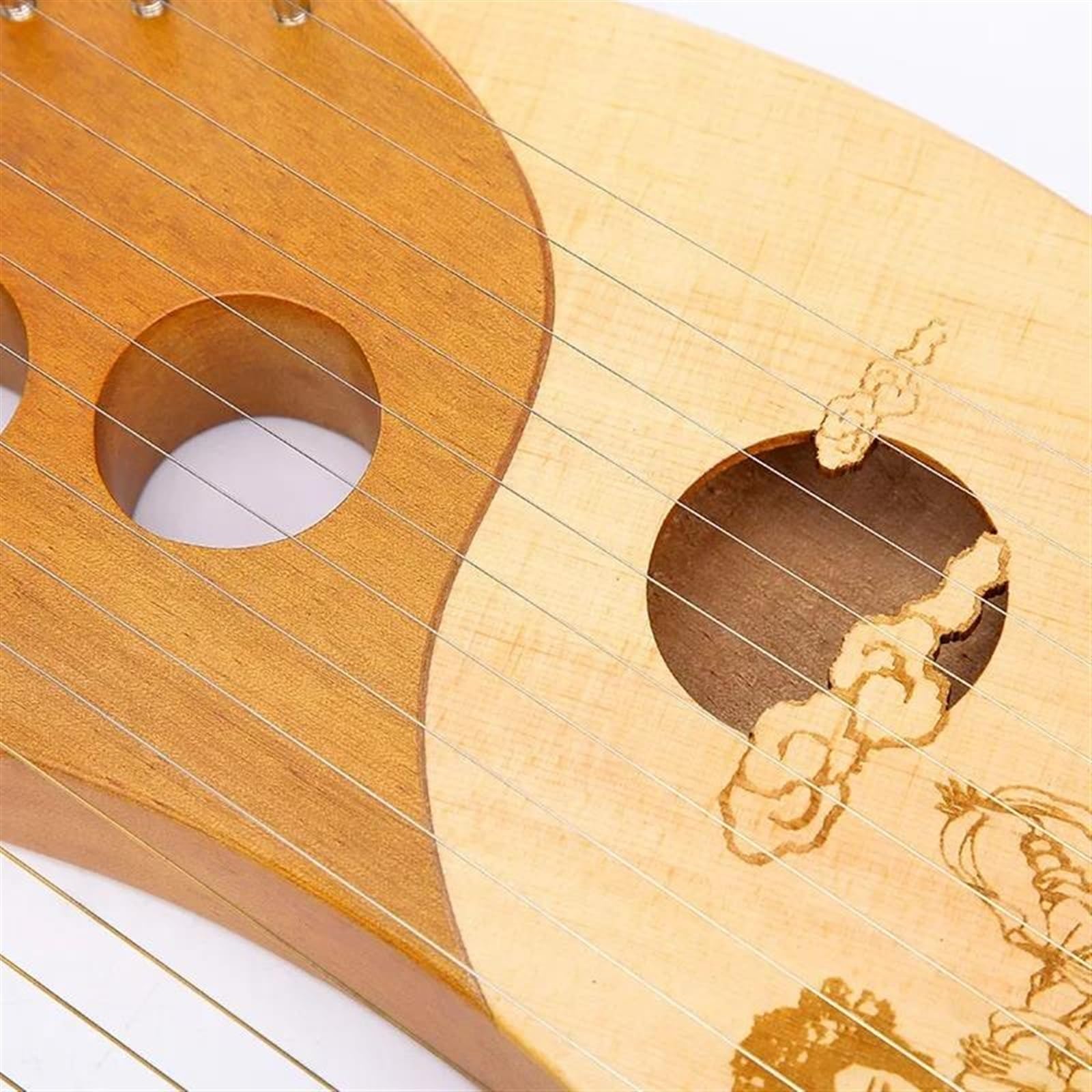 harfe instrument 19-saitige Lyra Massivholzfurnier-Harfe Phonetische Symbole Exquisite Schnitzereien Musikinstrument Mit Stimmschlüssel