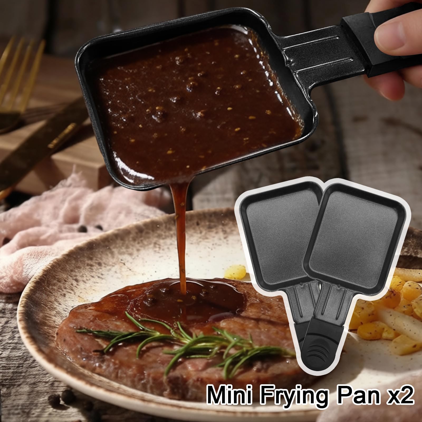 Griglia elettrica per raclette con 2 padelle, antiaderente, con riscaldamento uniforme e regolatore di temperatura, per uso alimentare, facile da pulire, per interni e balconi