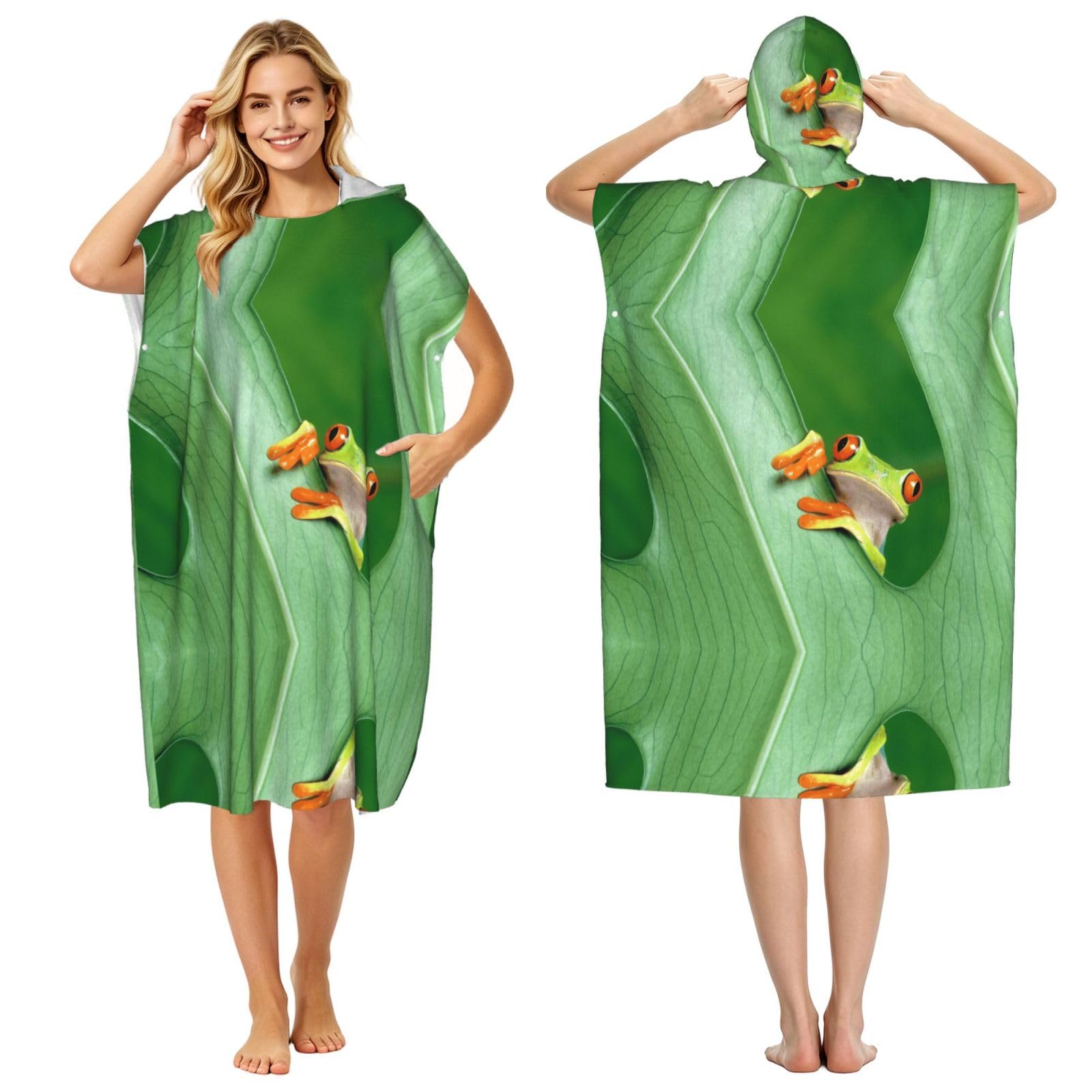 Peignoir à langer en microfibre grenouille pour serviette bain légère
