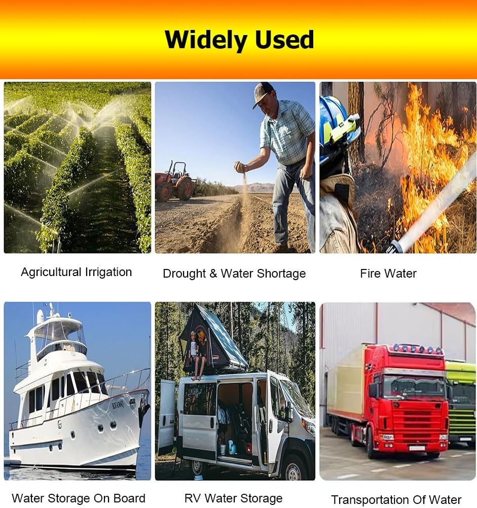 Foldable Bladder Tank for Drought Resistant, Food Grade Emergency Water Storage Bladders with valves & Overflow Kit for Camping RV Garden(1x0.8x0.5m/400L/105.7gal)