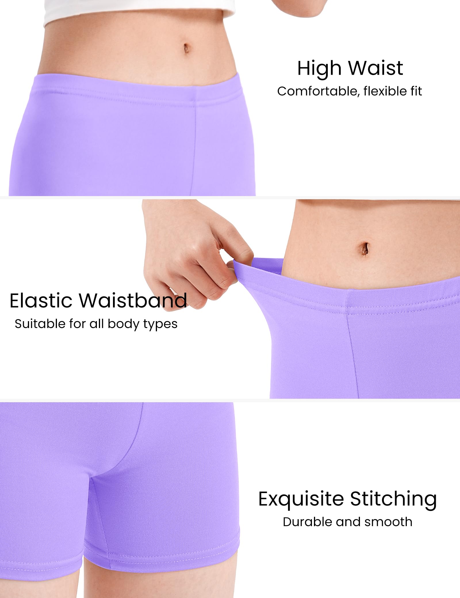 Auranso Leggings Cortos Niñas Pantalón Shorts Deportiva Mallas 2-10 Años,Pack De 8