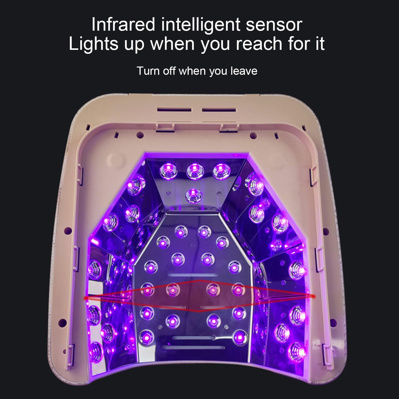 Lampada per Smalto a LED, Asciuga Unghie con Rilevamento a Infrarossi con Perline 36 Pezzi per Viaggi in Ufficio a Casa, Luce per Smalto Gel UV Ad Asciugatura Rapida con