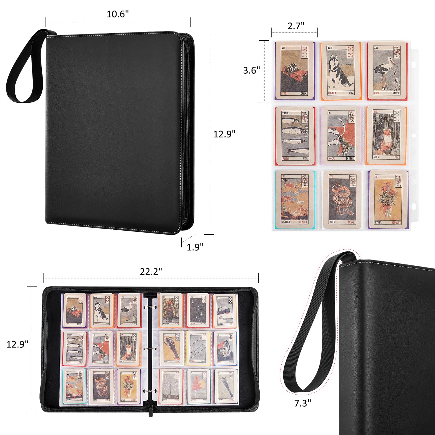 Amazon.com: 9 Pocket Card Binder, 900 Premium Zip Trading