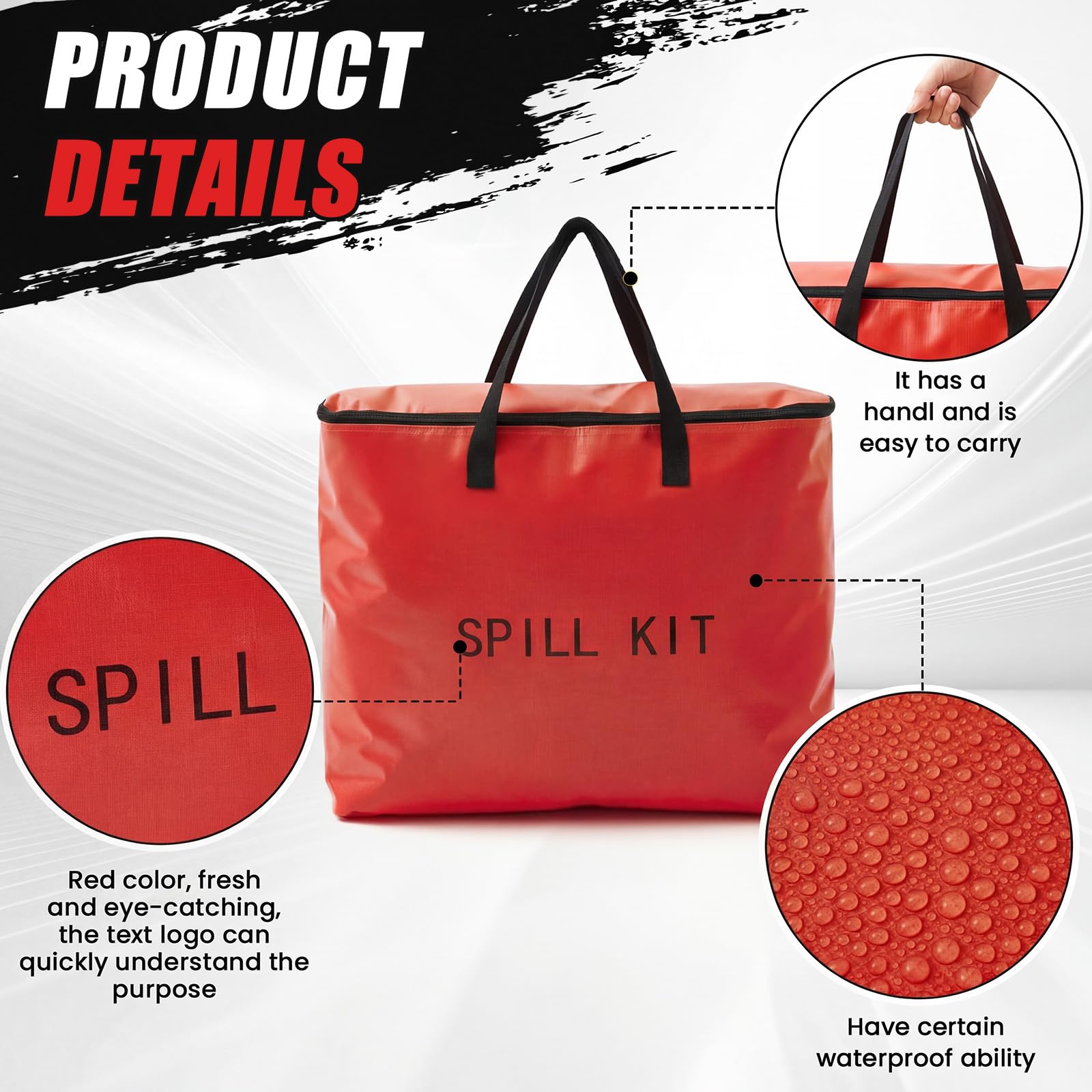Dansydaisy 2 Pcs Spill Kit Bag Only, Biohazard Clean up Kit, Red — Amazon image 3
